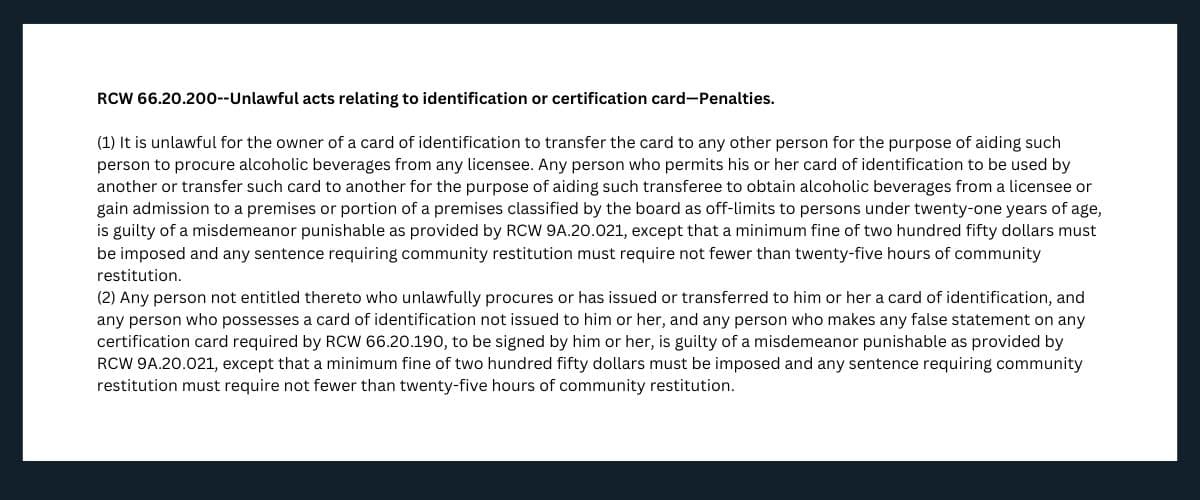 Penalties for unlawful acts relating to identification or certification card